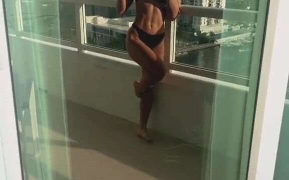 Alisa Lehman in black lingerie…