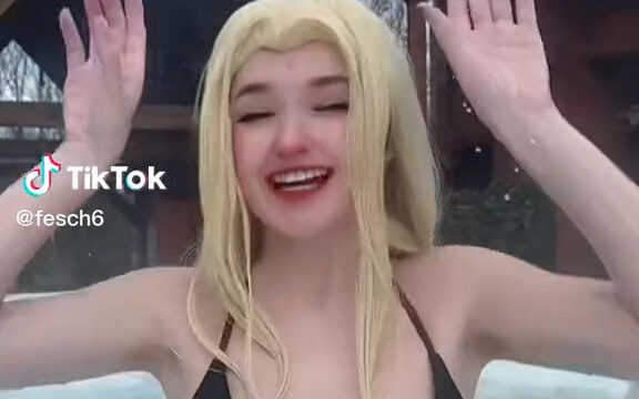 Fesch6 nude show boobs sexy at the pool – new video